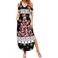 Skull Santa Family Matching Summer Maxi Dress and Hawaiian Shirt Tree Skull Santa Ugly Christmas - Wonder Print Shop