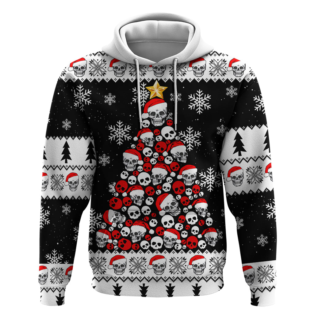 Skull Santa Hoodie Tree Skull Santa Ugly Christmas - Wonder Print Shop