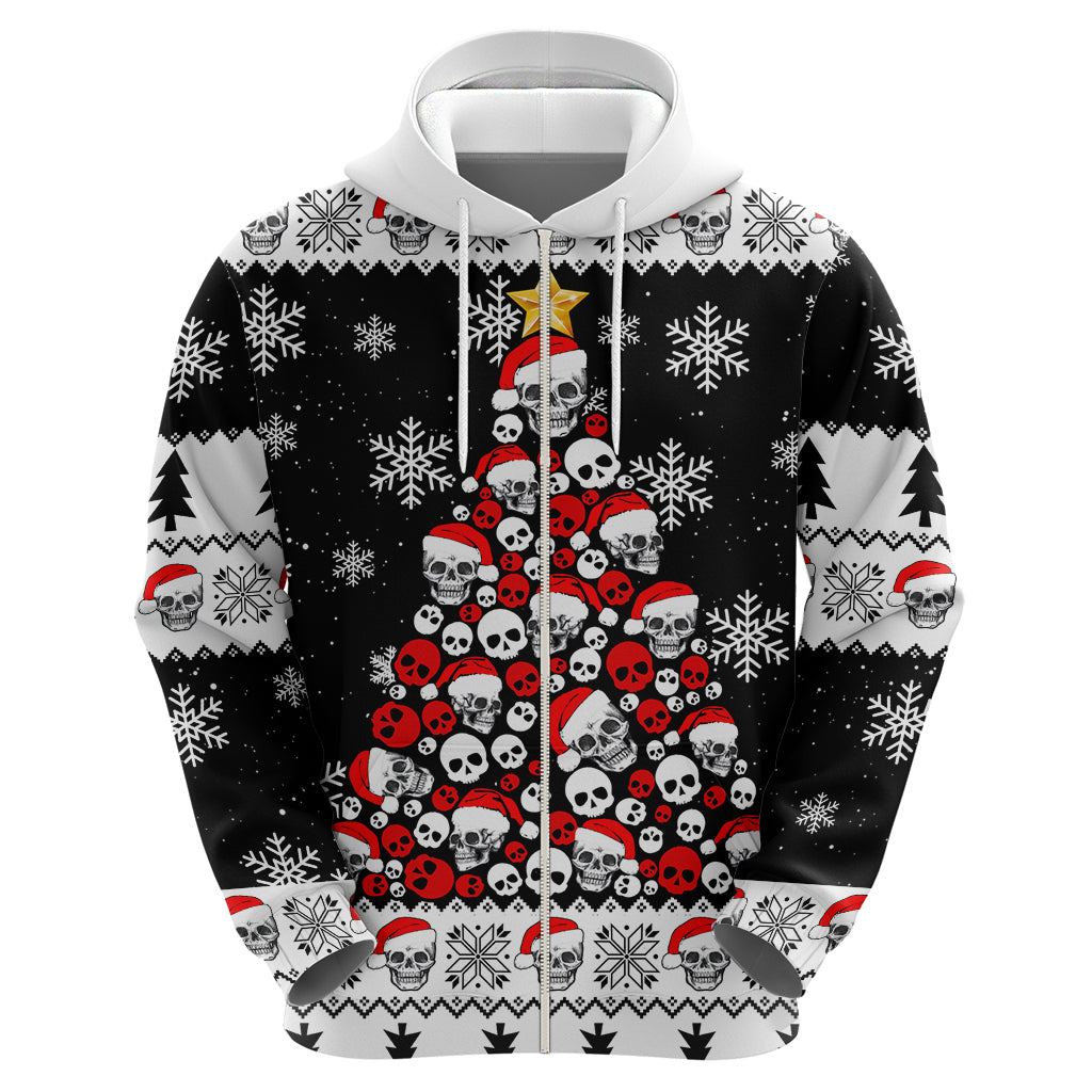 Skull Santa Hoodie Tree Skull Santa Ugly Christmas - Wonder Print Shop