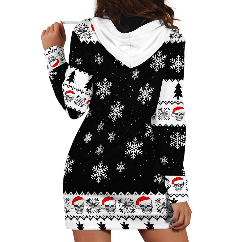 Skull Santa Hoodie Dress Tree Skull Santa Ugly Christmas - Wonder Print Shop