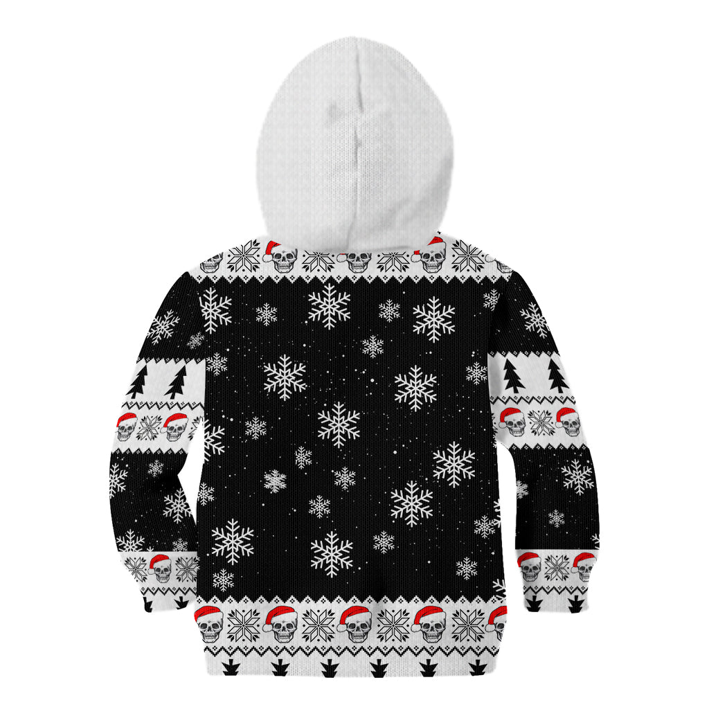 Skull Santa Kid Hoodie Tree Skull Santa Ugly Christmas - Wonder Print Shop