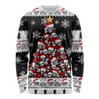Skull Santa Long Sleeve Shirt Tree Skull Santa Ugly Christmas - Wonder Print Shop