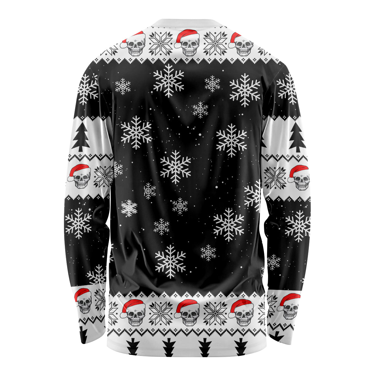 Skull Santa Long Sleeve Shirt Tree Skull Santa Ugly Christmas - Wonder Print Shop