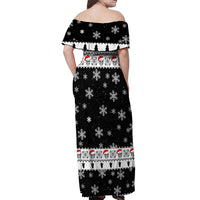 Skull Santa Off Shoulder Maxi Dress Tree Skull Santa Ugly Christmas - Wonder Print Shop