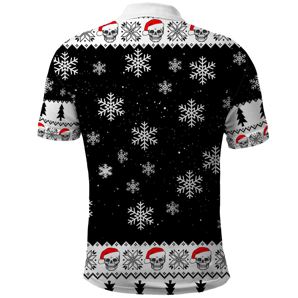 Skull Santa Polo Shirt Tree Skull Santa Ugly Christmas - Wonder Print Shop