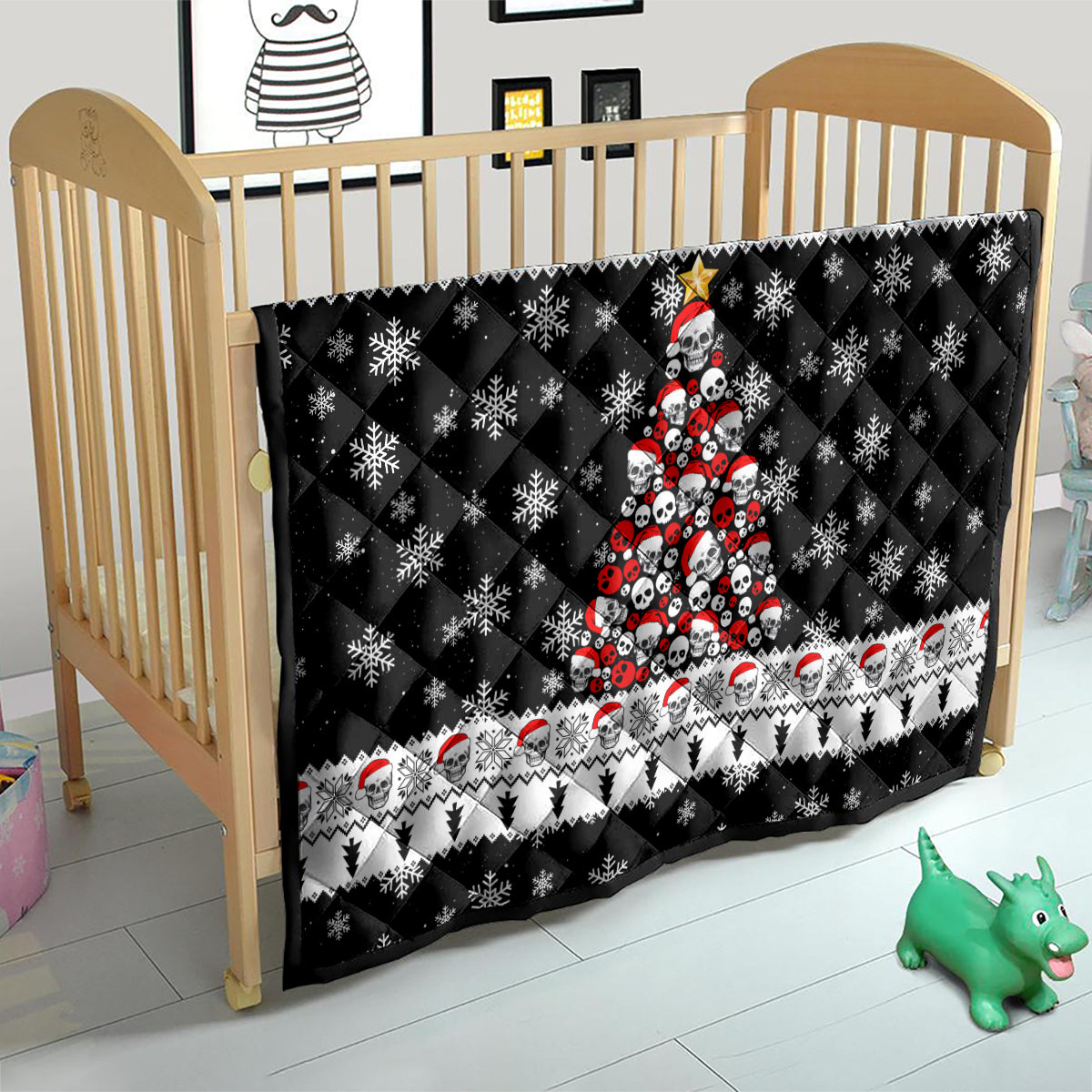 Skull Santa Quilt Tree Skull Santa Ugly Christmas - Wonder Print Shop