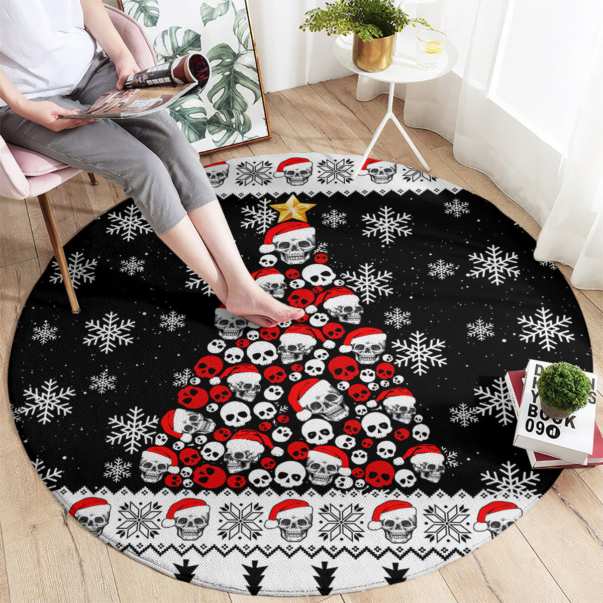skull-santa-round-carpet-tree-skull-santa-ugly-christmas