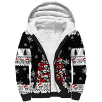 Skull Santa Sherpa Hoodie Tree Skull Santa Ugly Christmas - Wonder Print Shop