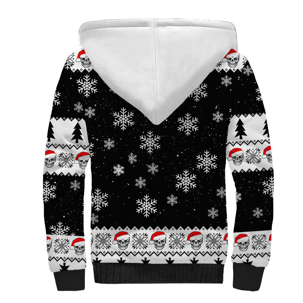 Skull Santa Sherpa Hoodie Tree Skull Santa Ugly Christmas - Wonder Print Shop