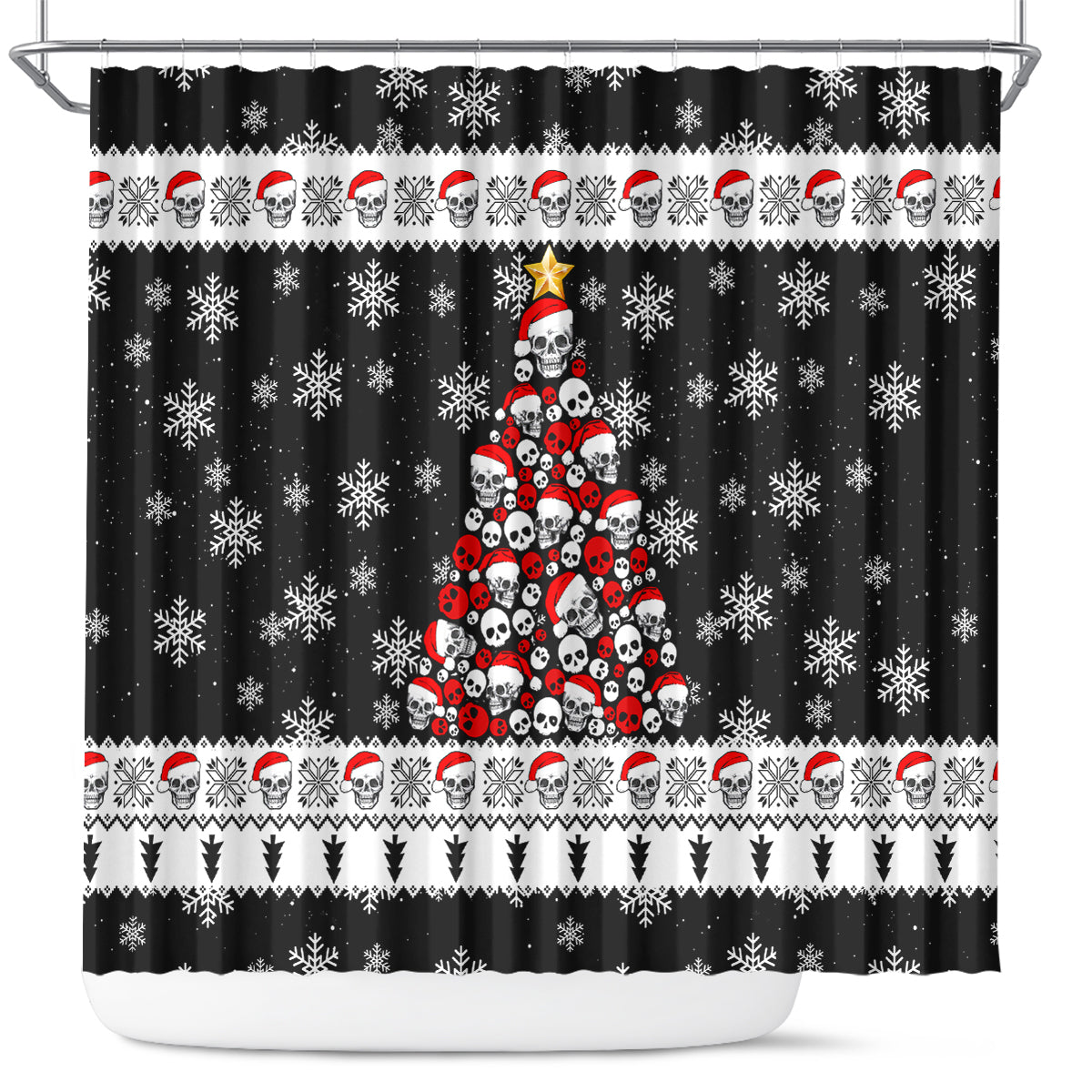 skull-santa-shower-curtain-tree-skull-santa-ugly-christmas