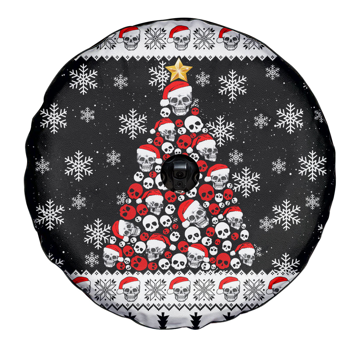 Skull Santa Spare Tire Cover Tree Skull Santa Ugly Christmas - Wonder Print Shop