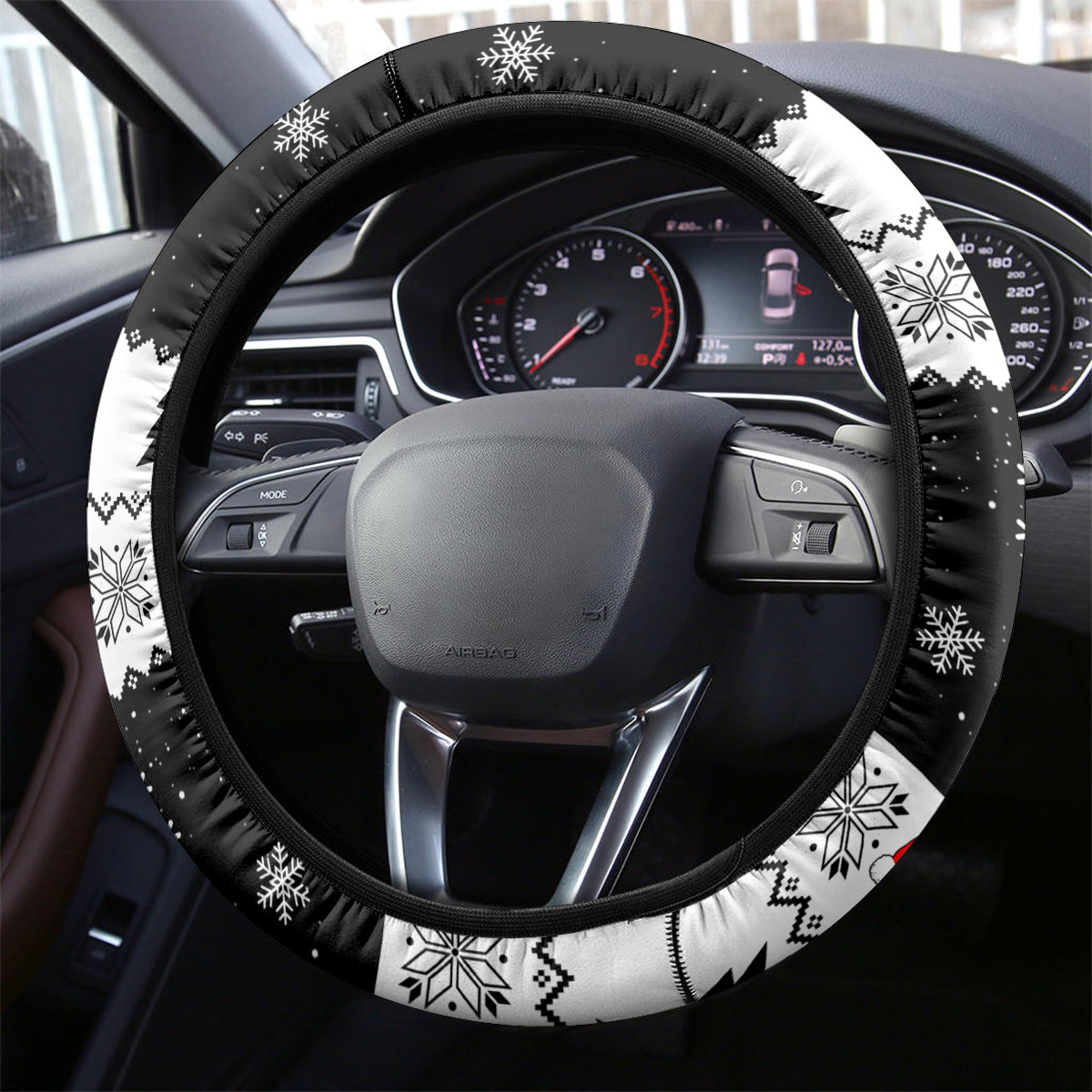 Skull Santa Steering Wheel Cover Tree Skull Santa Ugly Christmas - Wonder Print Shop