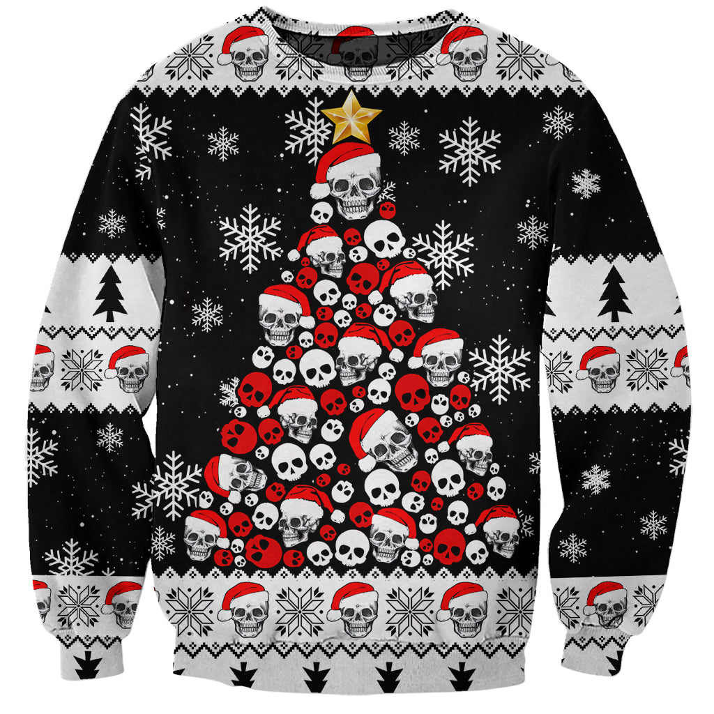 Skull Santa Sweatshirt Tree Skull Santa Ugly Christmas - Wonder Print Shop