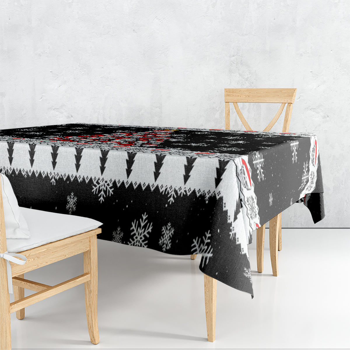 Skull Santa Tablecloth Tree Skull Santa Ugly Christmas - Wonder Print Shop