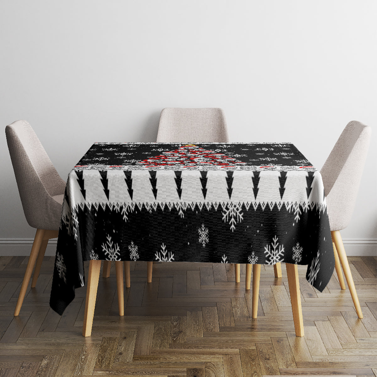 Skull Santa Tablecloth Tree Skull Santa Ugly Christmas - Wonder Print Shop