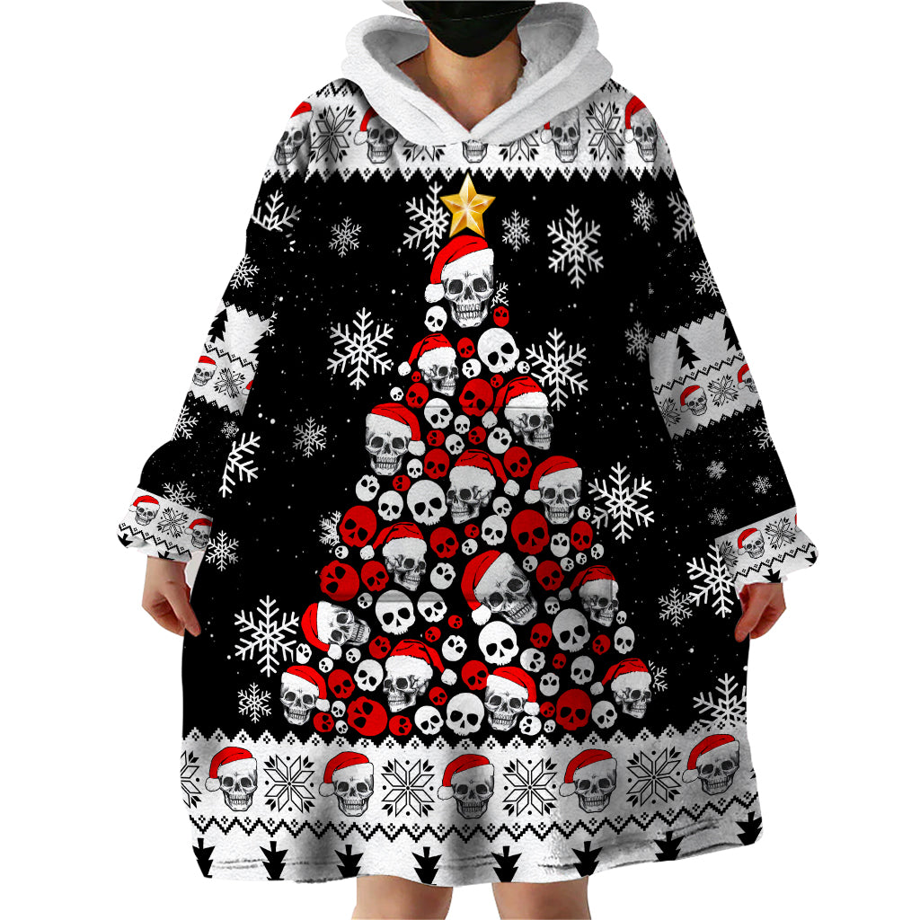 Skull Santa Wearable Blanket Hoodie Tree Skull Santa Ugly Christmas - Wonder Print Shop