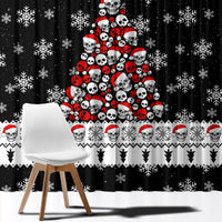 Skull Santa Window Curtain Tree Skull Santa Ugly Christmas - Wonder Print Shop