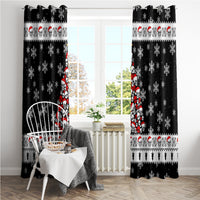 Skull Santa Window Curtain Tree Skull Santa Ugly Christmas - Wonder Print Shop