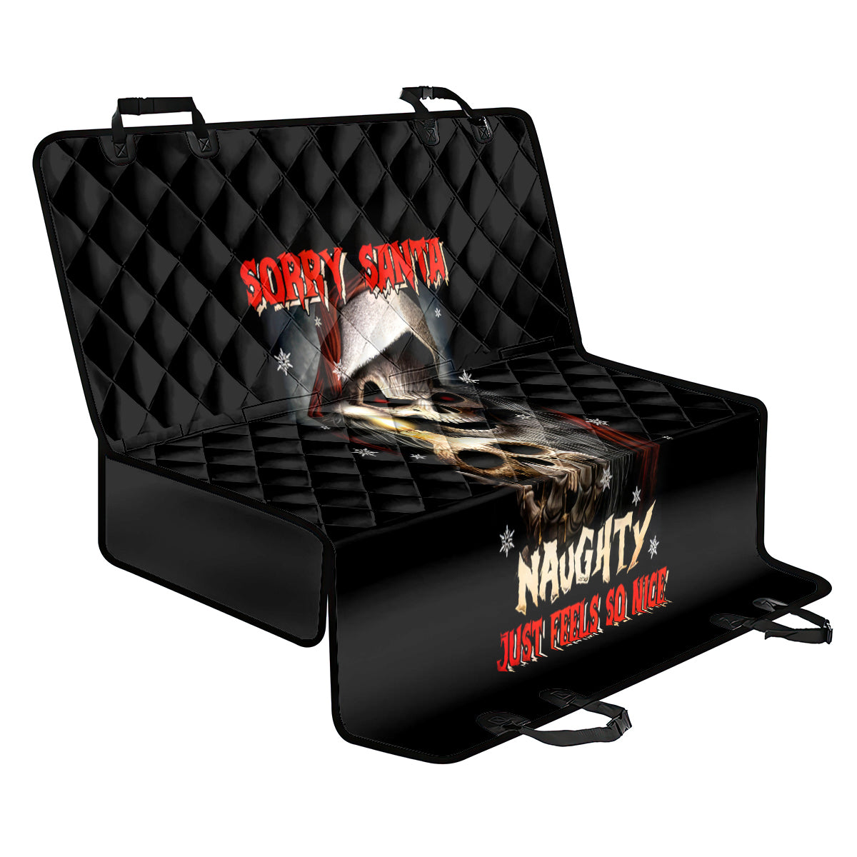 Skeleton Santa Claus Back Car Seat Cover Sorry Santa Naughty Just Feels So Nice - Wonder Print Shop