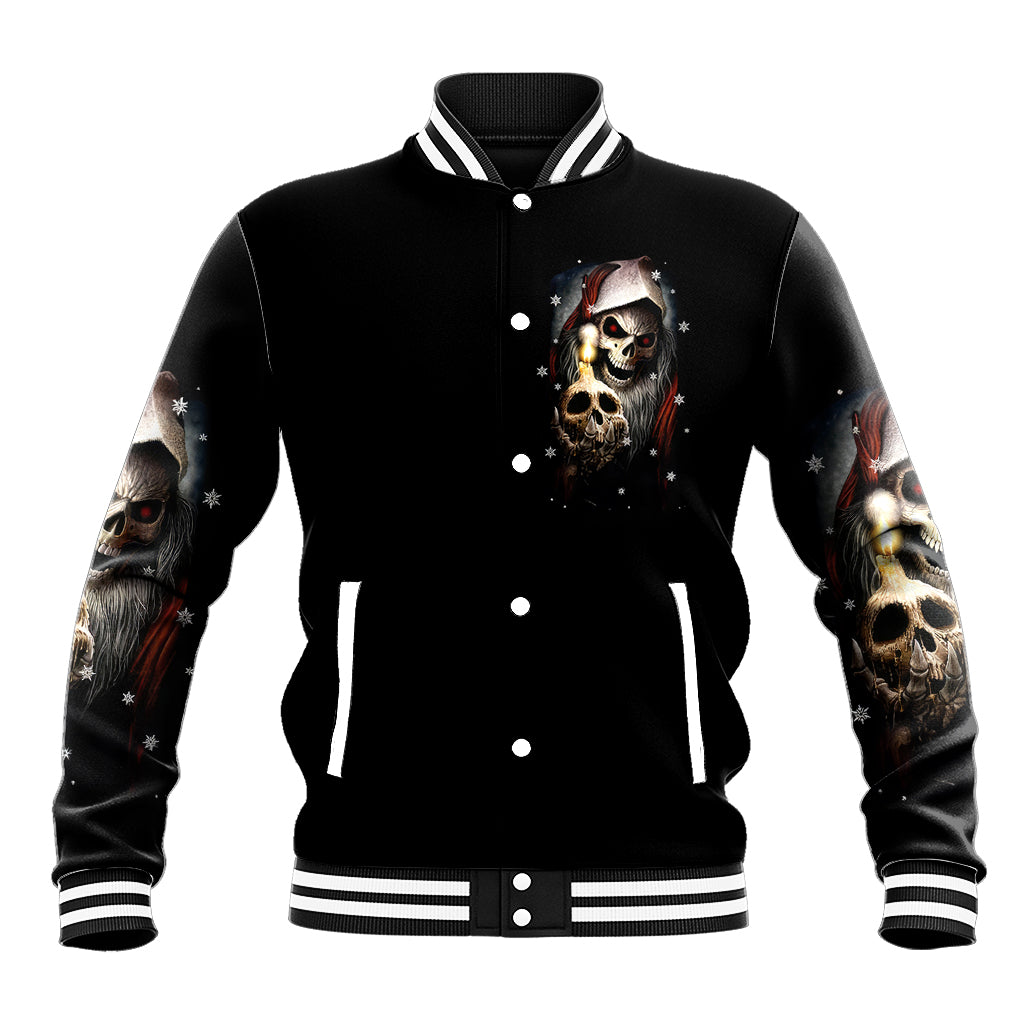 Skeleton Santa Claus Baseball Jacket Sorry Santa Naughty Just Feels So Nice - Wonder Print Shop