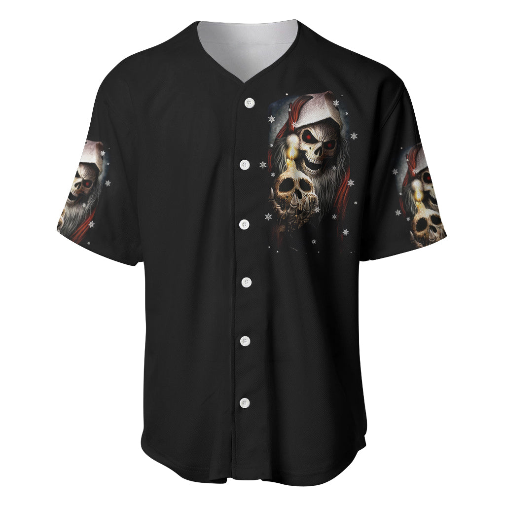 Skeleton Santa Claus Baseball Jersey Sorry Santa Naughty Just Feels So Nice - Wonder Print Shop