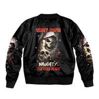 Skeleton Santa Claus Bomber Jacket Sorry Santa Naughty Just Feels So Nice - Wonder Print Shop