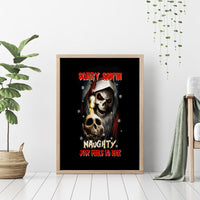Skeleton Santa Claus Canvas Wall Art Sorry Santa Naughty Just Feels So Nice - Wonder Print Shop