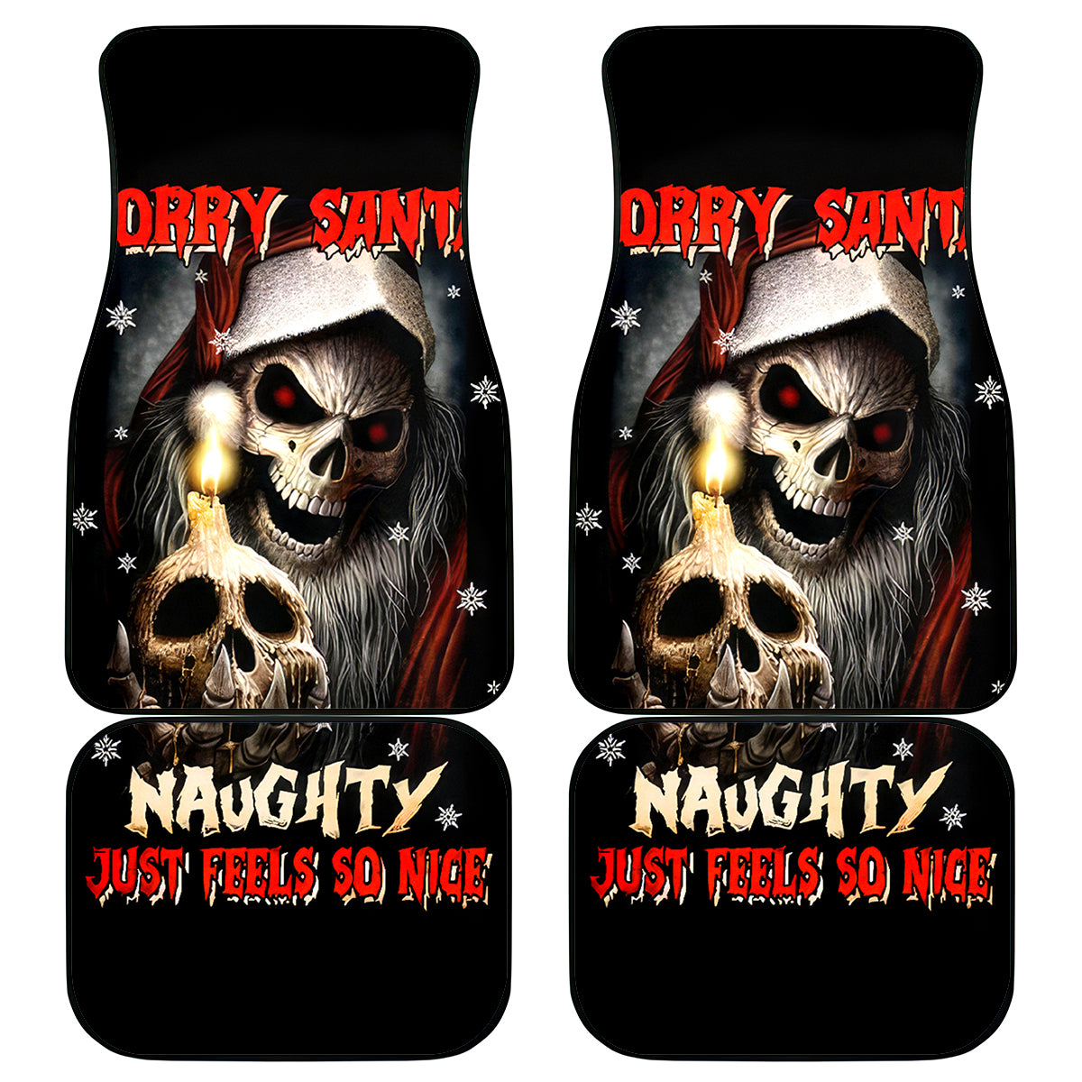 Skeleton Santa Claus Car Mats Sorry Santa Naughty Just Feels So Nice - Wonder Print Shop