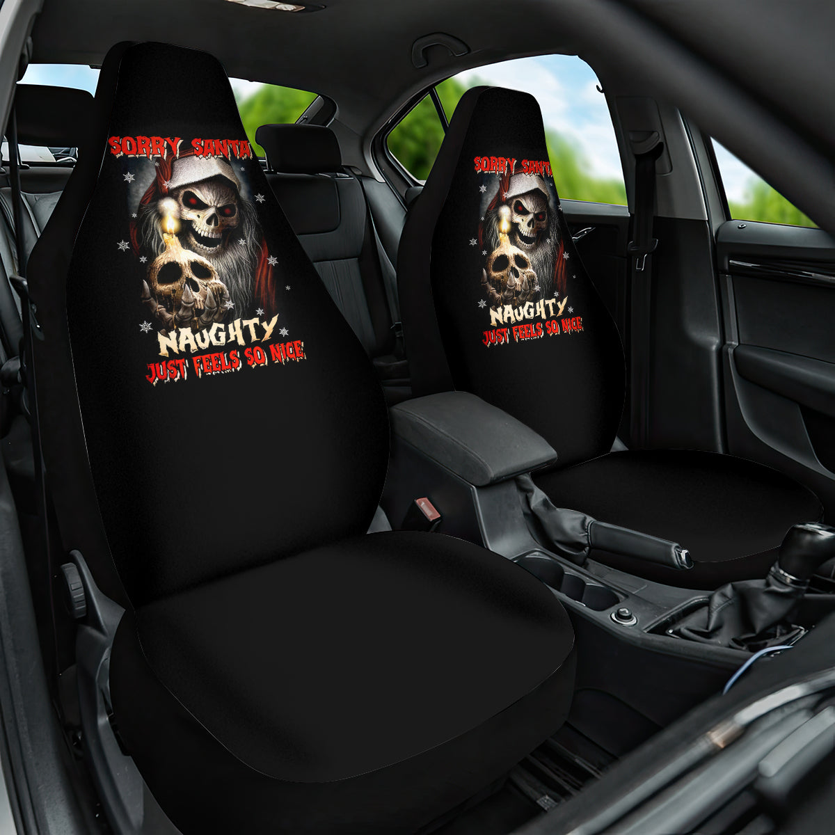 Skeleton Santa Claus Car Seat Cover Sorry Santa Naughty Just Feels So Nice - Wonder Print Shop