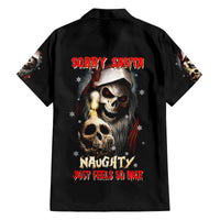 Skeleton Santa Claus Family Matching Long Sleeve Bodycon Dress and Hawaiian Shirt Sorry Santa Naughty Just Feels So Nice - Wonder Print Shop