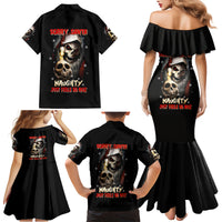 Skeleton Santa Claus Family Matching Mermaid Dress and Hawaiian Shirt Sorry Santa Naughty Just Feels So Nice - Wonder Print Shop