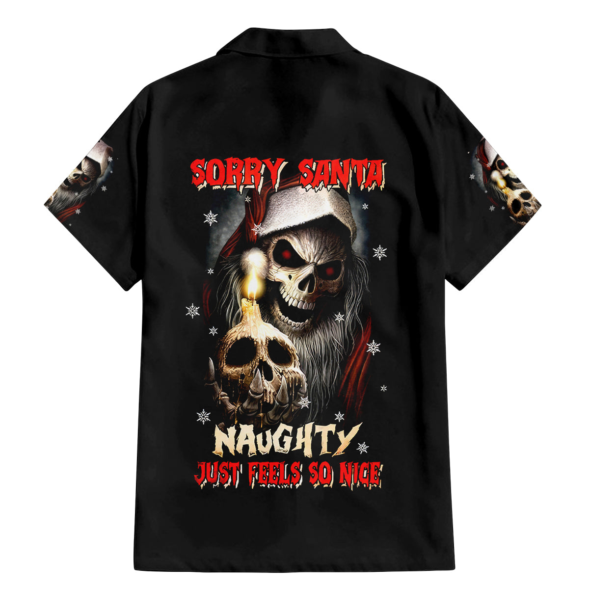 Skeleton Santa Claus Family Matching Mermaid Dress and Hawaiian Shirt Sorry Santa Naughty Just Feels So Nice - Wonder Print Shop