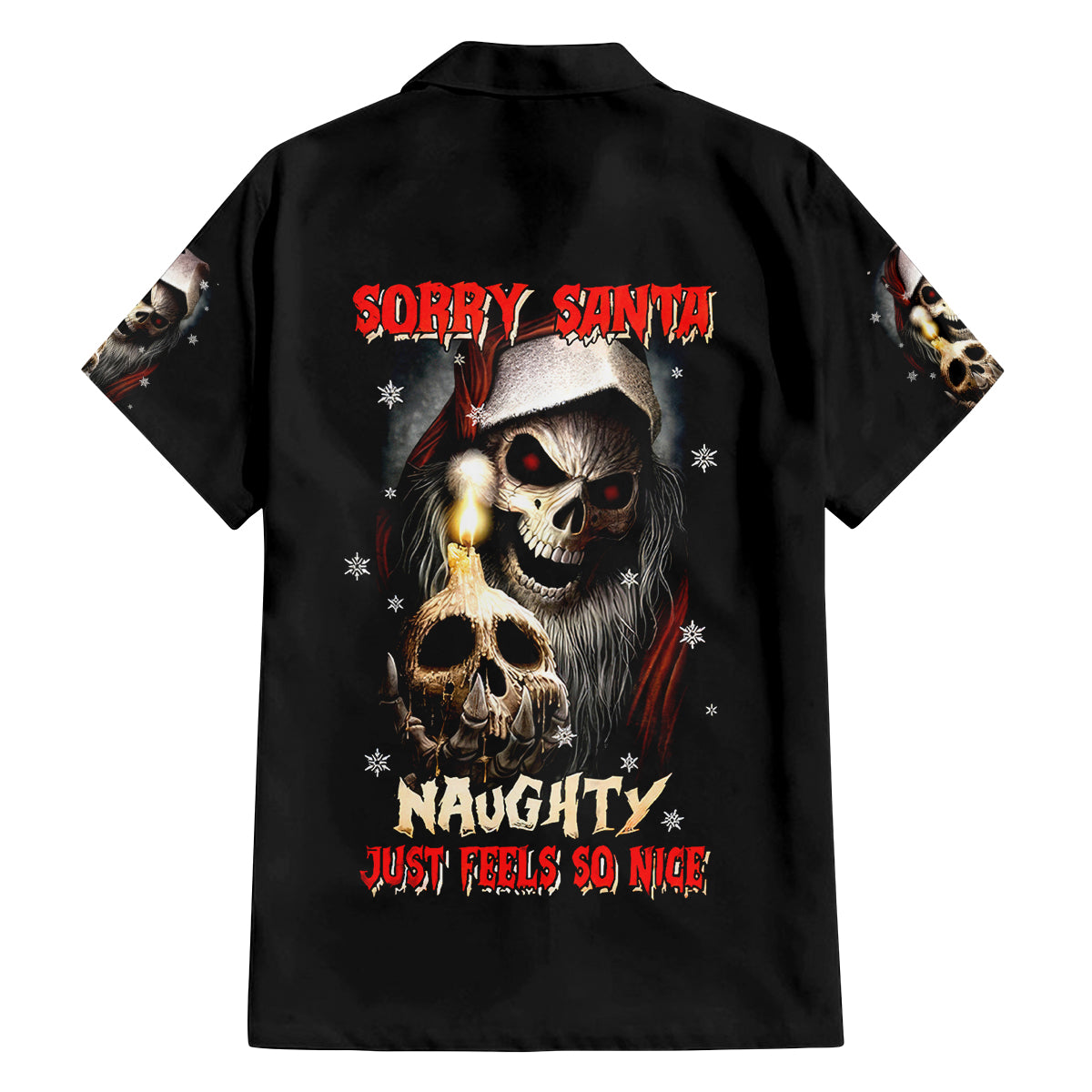 Skeleton Santa Claus Family Matching Off Shoulder Maxi Dress and Hawaiian Shirt Sorry Santa Naughty Just Feels So Nice - Wonder Print Shop