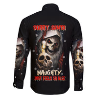 Skeleton Santa Claus Family Matching Off Shoulder Short Dress and Hawaiian Shirt Sorry Santa Naughty Just Feels So Nice - Wonder Print Shop