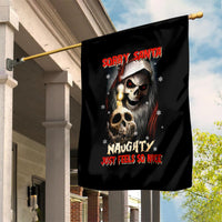 Skeleton Santa Claus Garden Flag Sorry Santa Naughty Just Feels So Nice - Wonder Print Shop