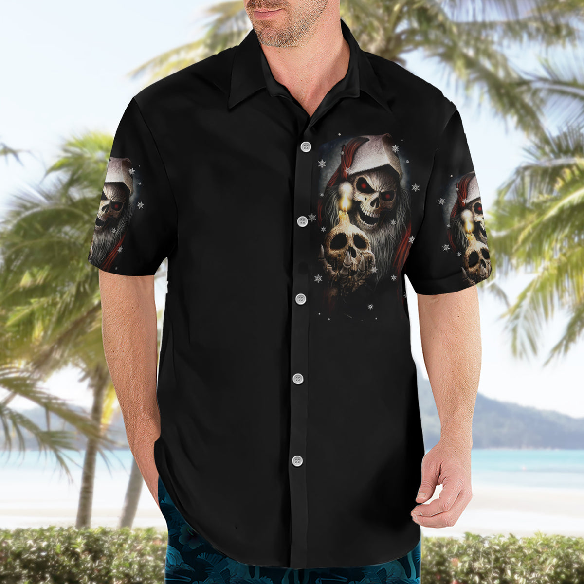 Skeleton Santa Claus Hawaiian Shirt Sorry Santa Naughty Just Feels So Nice - Wonder Print Shop