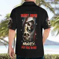 Skeleton Santa Claus Hawaiian Shirt Sorry Santa Naughty Just Feels So Nice - Wonder Print Shop