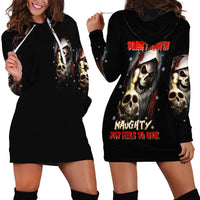 Skeleton Santa Claus Hoodie Dress Sorry Santa Naughty Just Feels So Nice - Wonder Print Shop