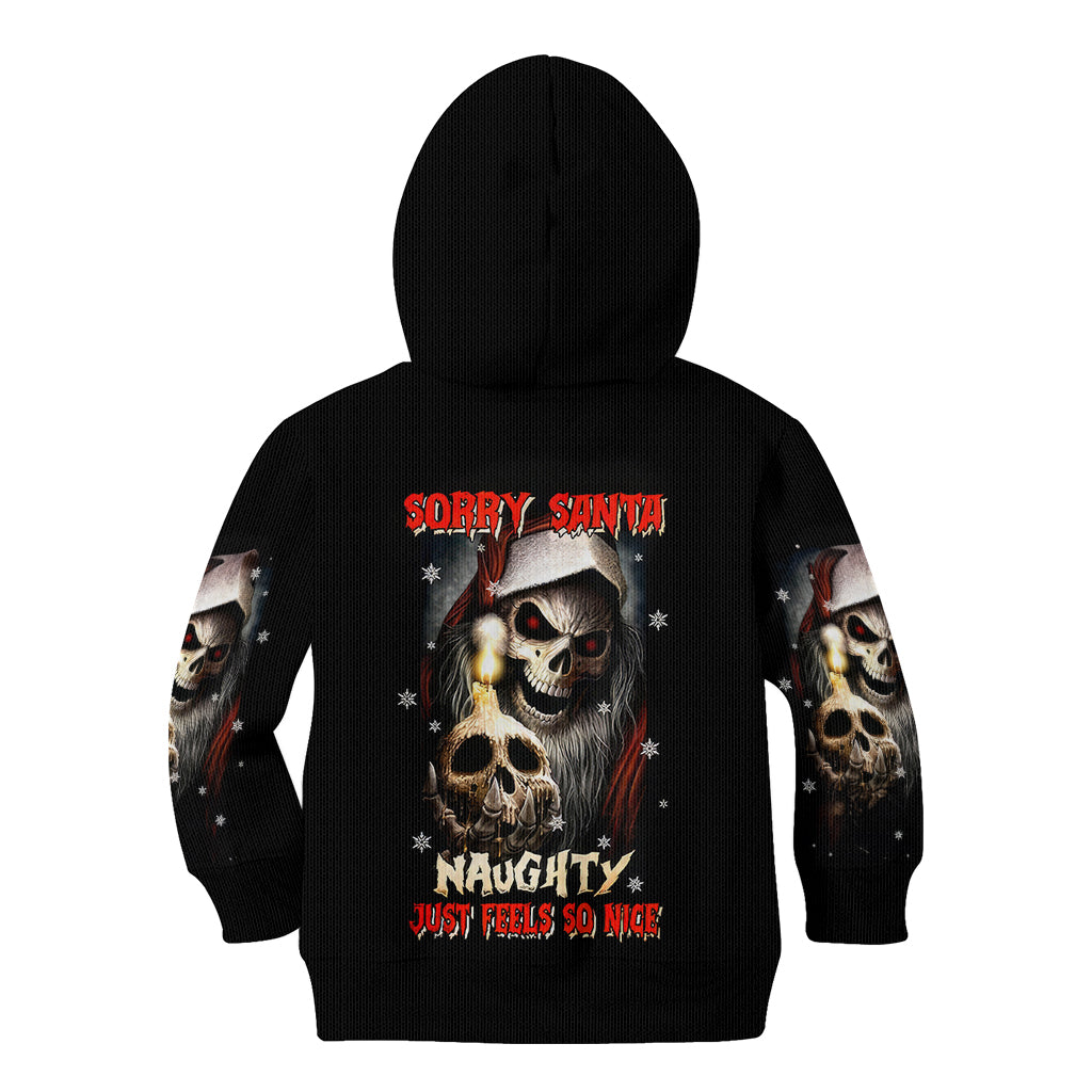 Skeleton Santa Claus Kid Hoodie Sorry Santa Naughty Just Feels So Nice - Wonder Print Shop