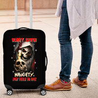 Skeleton Santa Claus Luggage Cover Sorry Santa Naughty Just Feels So Nice - Wonder Print Shop