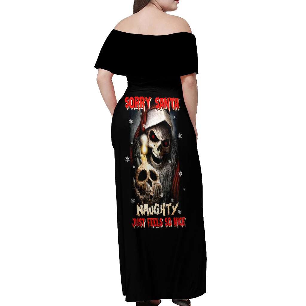 Skeleton Santa Claus Off Shoulder Maxi Dress Sorry Santa Naughty Just Feels So Nice - Wonder Print Shop