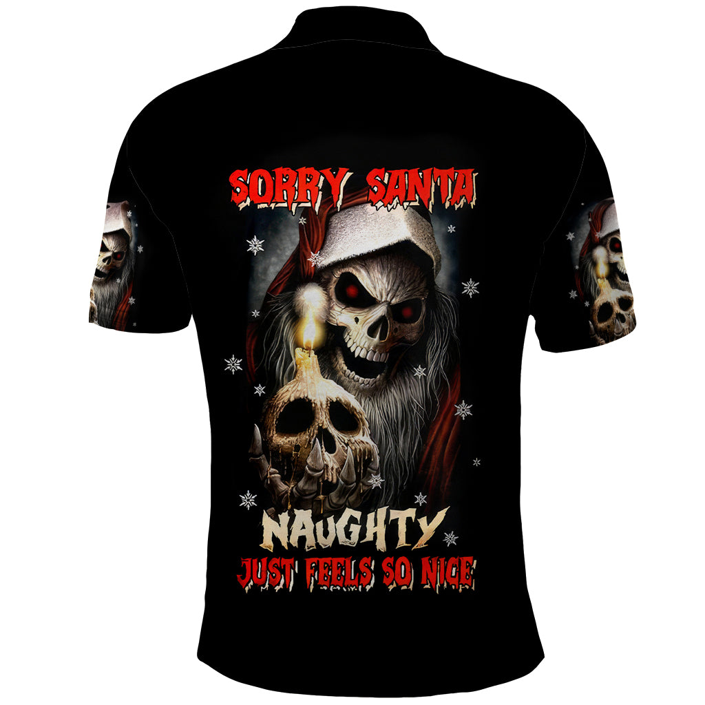 Skeleton Santa Claus Polo Shirt Sorry Santa Naughty Just Feels So Nice - Wonder Print Shop