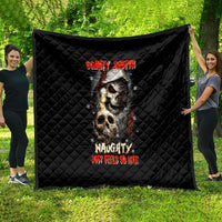 Skeleton Santa Claus Quilt Sorry Santa Naughty Just Feels So Nice - Wonder Print Shop