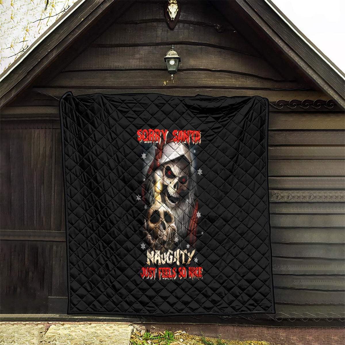Skeleton Santa Claus Quilt Sorry Santa Naughty Just Feels So Nice - Wonder Print Shop