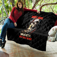 Skeleton Santa Claus Quilt Sorry Santa Naughty Just Feels So Nice - Wonder Print Shop