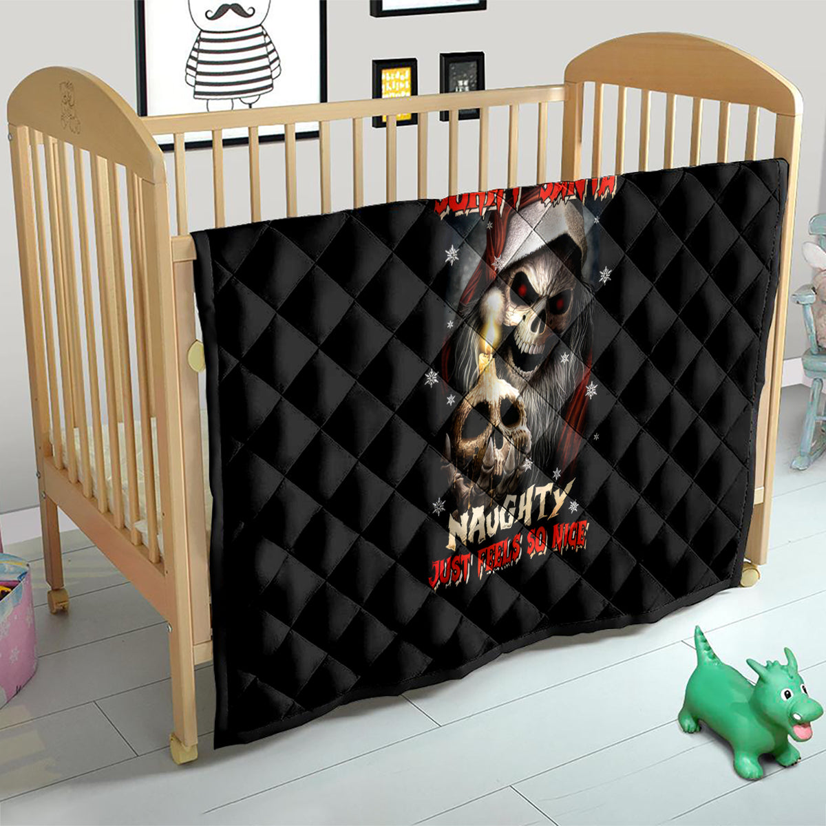 Skeleton Santa Claus Quilt Sorry Santa Naughty Just Feels So Nice - Wonder Print Shop