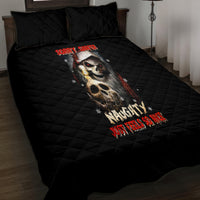 Skeleton Santa Claus Quilt Bed Set Sorry Santa Naughty Just Feels So Nice - Wonder Print Shop