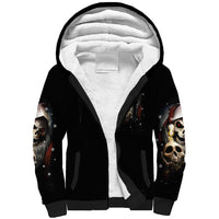 Skeleton Santa Claus Sherpa Hoodie Sorry Santa Naughty Just Feels So Nice - Wonder Print Shop