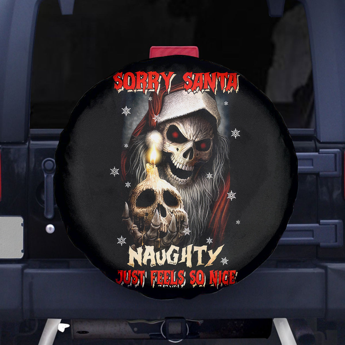 Skeleton Santa Claus Spare Tire Cover Sorry Santa Naughty Just Feels So Nice - Wonder Print Shop