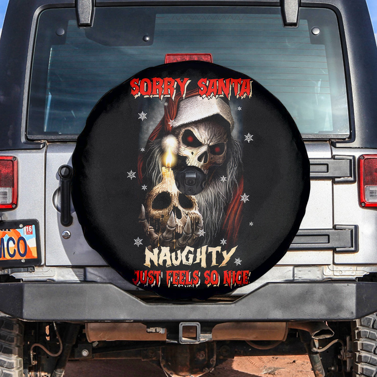 Skeleton Santa Claus Spare Tire Cover Sorry Santa Naughty Just Feels So Nice - Wonder Print Shop